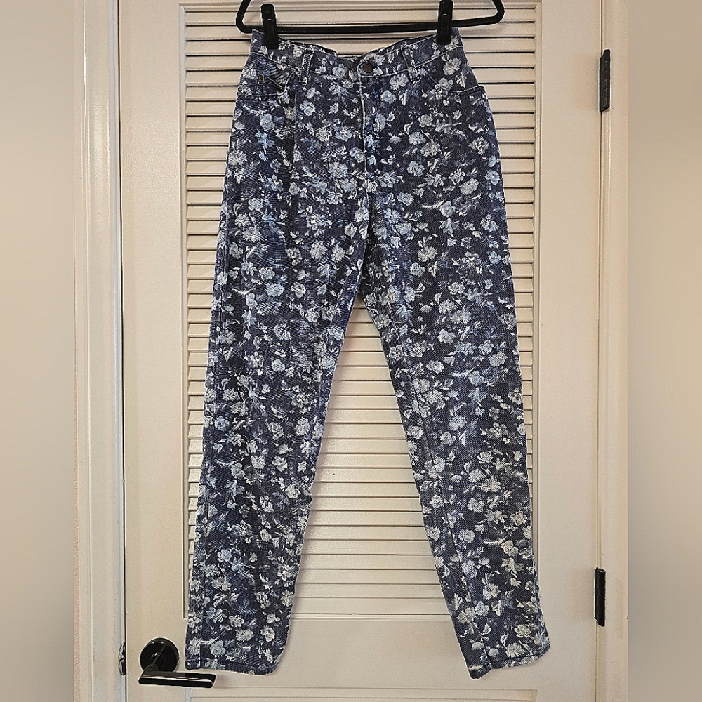 Stuffed Shirt Jeanswear - Vintage 100% Cotton Floral Jeans With Pockets